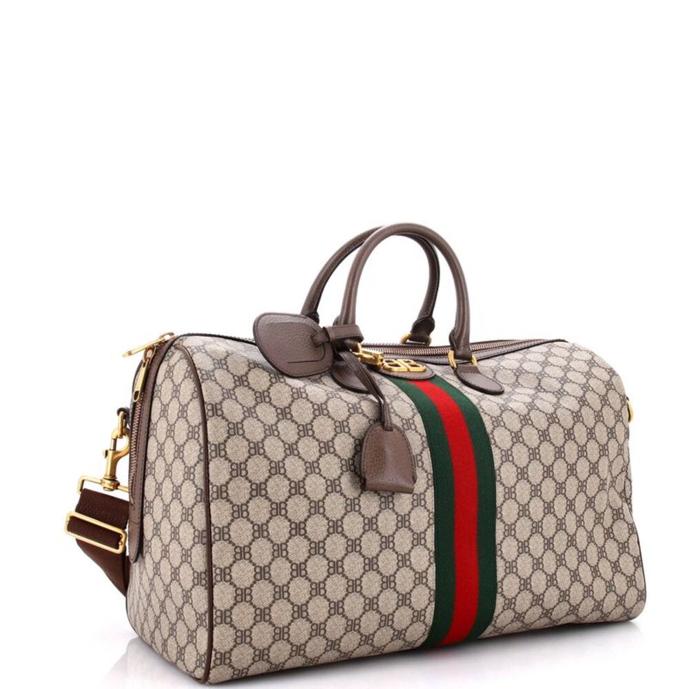 Balenciaga x Gucci The Hacker Project Duffle Bag BB Coated Canvas Medium Brown - Picture 2 of 6